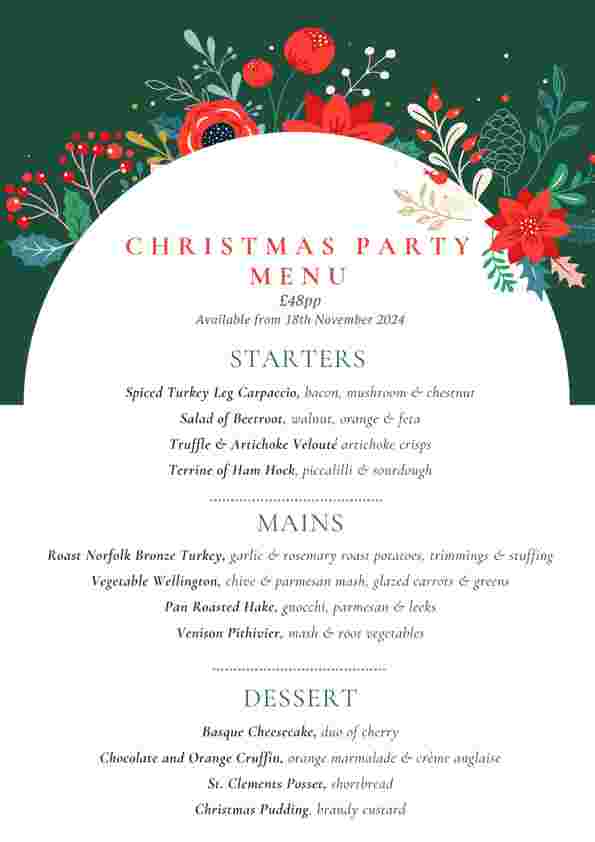 Xmas Party Menu Correct